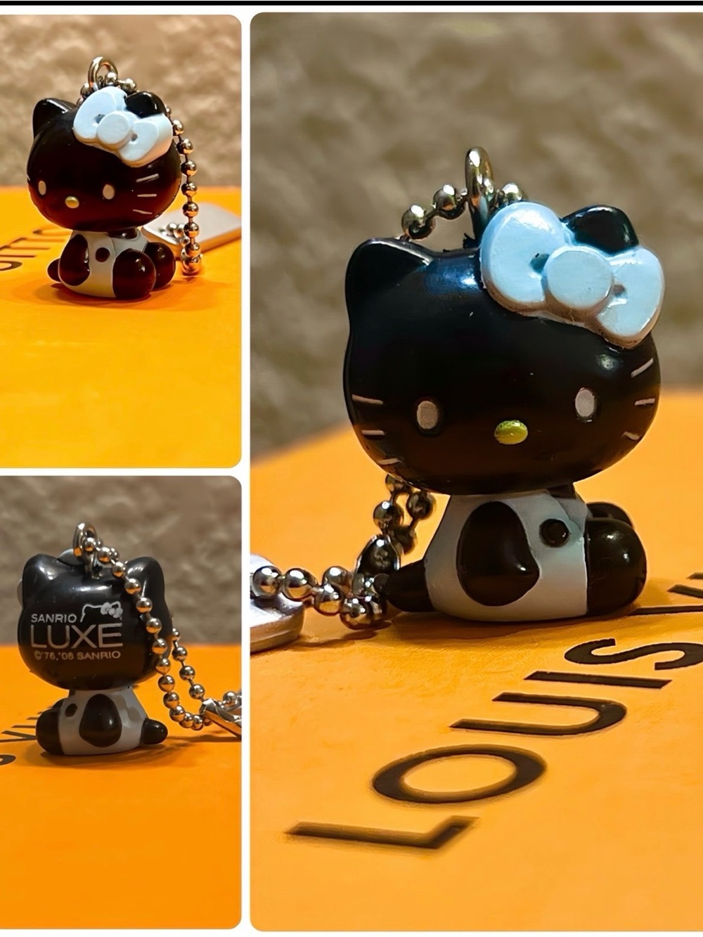 2008 Sanrio Hello Kitty LUXE CHARM Black and Light Blue New Sealed